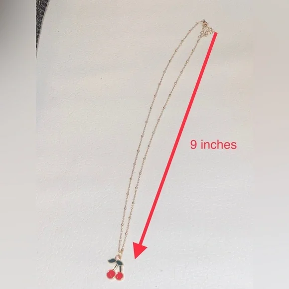 🦋 (2 for $15) Handmade Minimalist Cherry Necklace - Picture 2 of 3